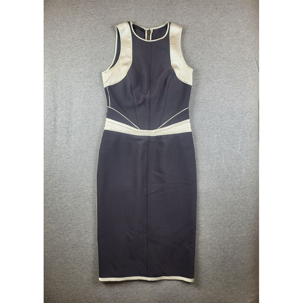 Narciso Rodriguez Italian Midi Sleeveless Designer 99% Silk Sheath Dress Size 4